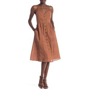 Nordstrom - No. One. Cares. brown plaid midi dress